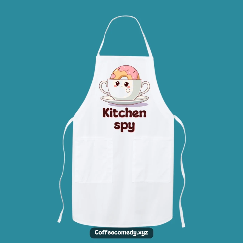 Funny Kawaii Doughnut Apron: Curious Baking, Perfect Kitchen Gift!