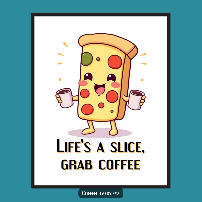 Free Printable Kawaii Pizza Wall Art: Humorous Downloadable Decor for Fun Spaces