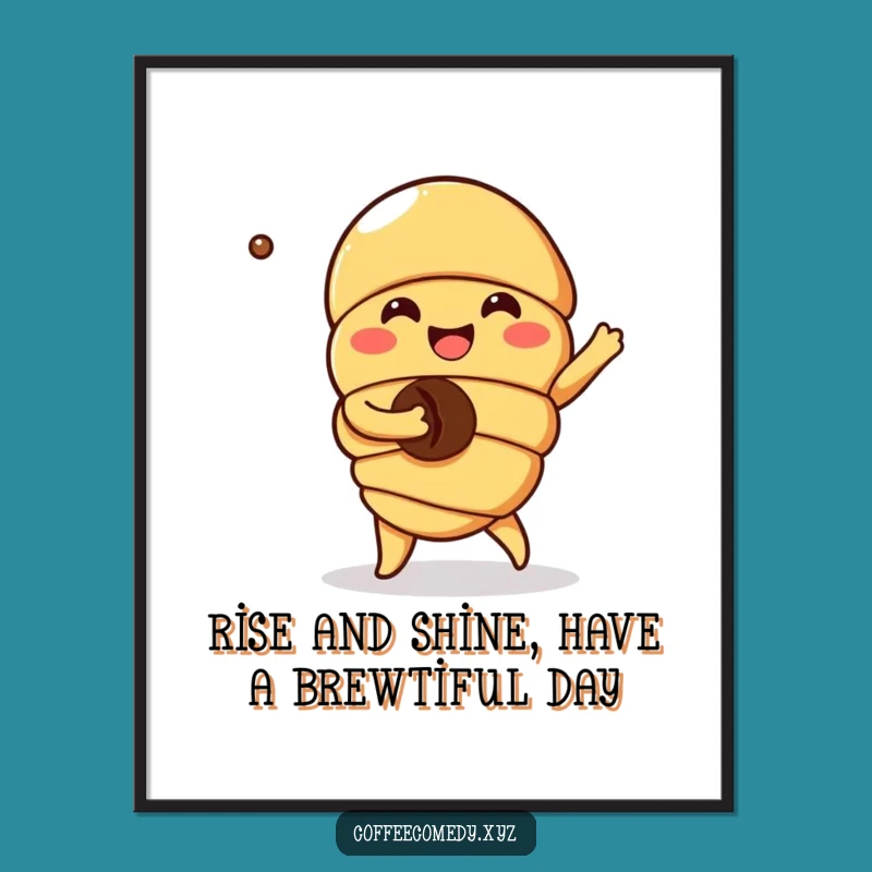 Free Printable Kawaii Croissant Wall Art: Humorous Downloadable Decor for Foodie Fun