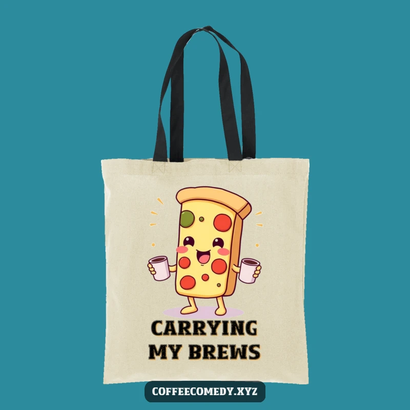 Funny Kawaii Pizza Tote Bag: Playful Style, Perfect Carry-All Gift!